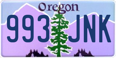 OR license plate 993JNK