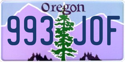 OR license plate 993JOF