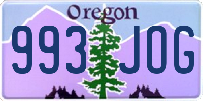 OR license plate 993JOG