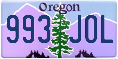 OR license plate 993JOL