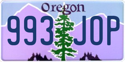 OR license plate 993JOP