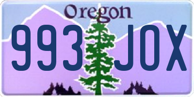 OR license plate 993JOX