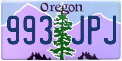 OR license plate 993JPJ