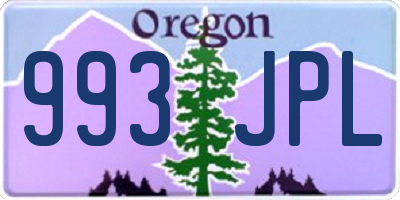 OR license plate 993JPL