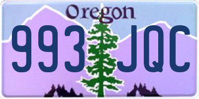 OR license plate 993JQC
