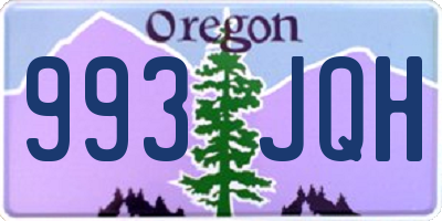 OR license plate 993JQH