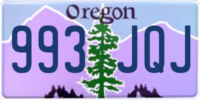 OR license plate 993JQJ