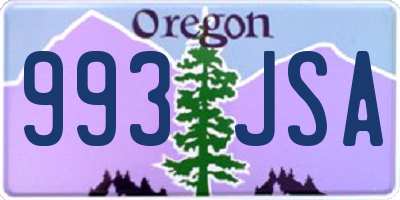 OR license plate 993JSA