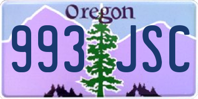 OR license plate 993JSC