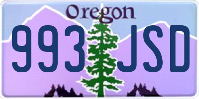 OR license plate 993JSD