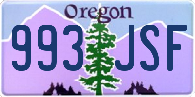 OR license plate 993JSF