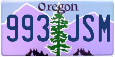 OR license plate 993JSM