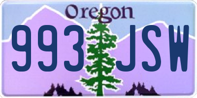 OR license plate 993JSW