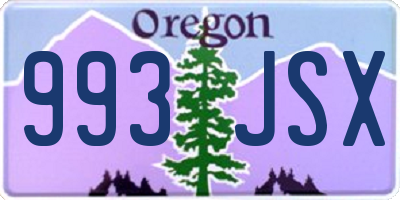 OR license plate 993JSX
