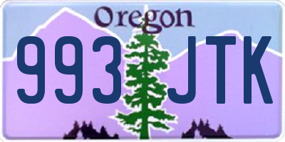 OR license plate 993JTK