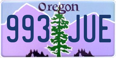 OR license plate 993JUE