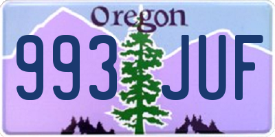 OR license plate 993JUF