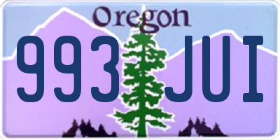 OR license plate 993JUI