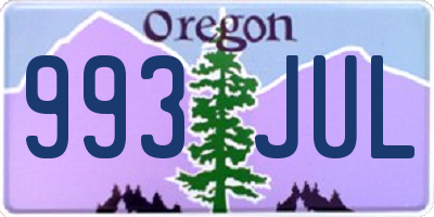 OR license plate 993JUL