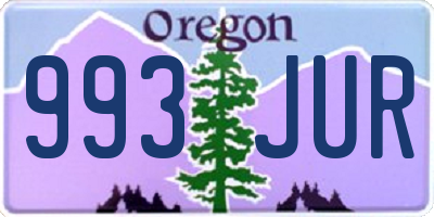 OR license plate 993JUR