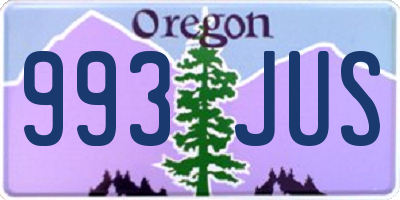 OR license plate 993JUS