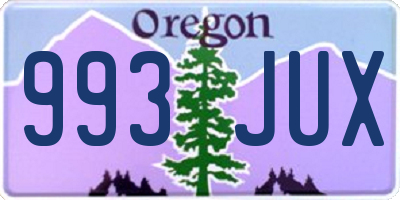 OR license plate 993JUX