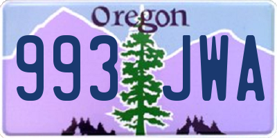 OR license plate 993JWA