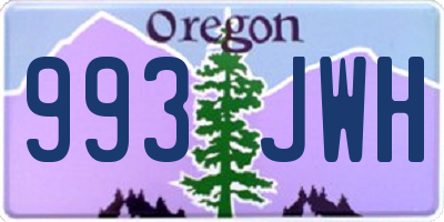 OR license plate 993JWH