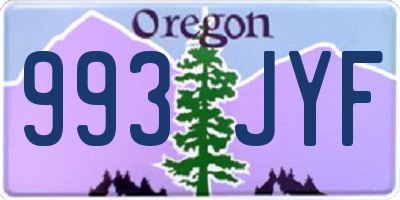 OR license plate 993JYF
