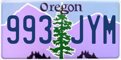 OR license plate 993JYM