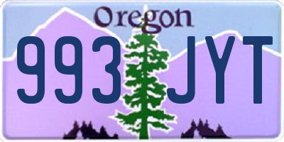 OR license plate 993JYT
