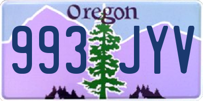 OR license plate 993JYV