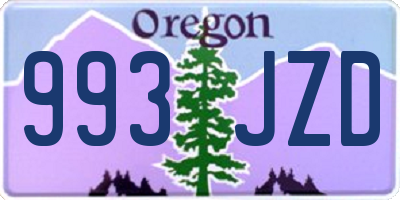 OR license plate 993JZD
