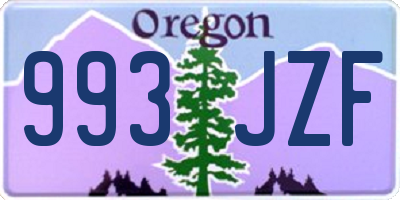 OR license plate 993JZF