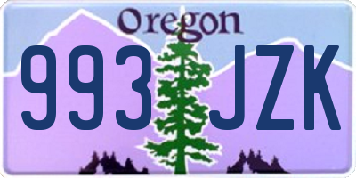 OR license plate 993JZK