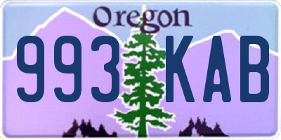 OR license plate 993KAB