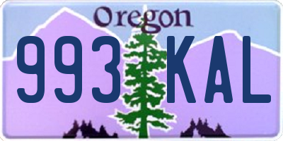 OR license plate 993KAL