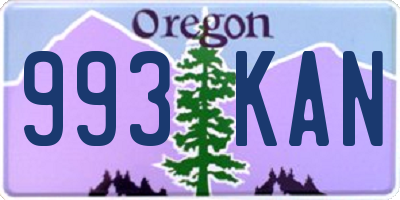OR license plate 993KAN