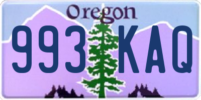 OR license plate 993KAQ