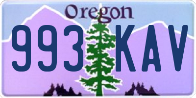 OR license plate 993KAV