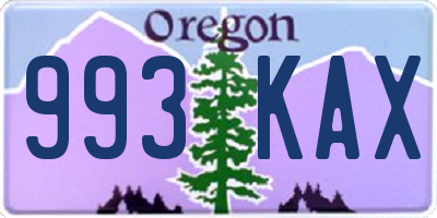 OR license plate 993KAX