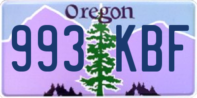 OR license plate 993KBF