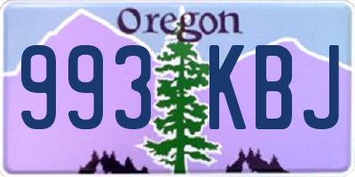 OR license plate 993KBJ