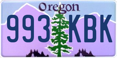 OR license plate 993KBK