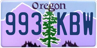 OR license plate 993KBW