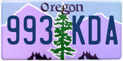 OR license plate 993KDA