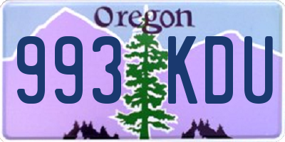 OR license plate 993KDU