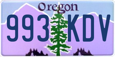 OR license plate 993KDV