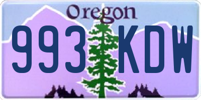 OR license plate 993KDW