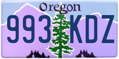 OR license plate 993KDZ